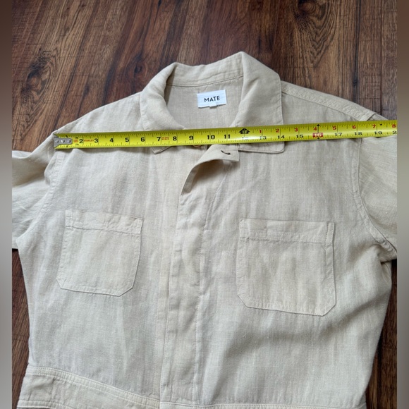 MATE the label linen long sleeve jumpsuit in natural size medium - Picture 10 of 15